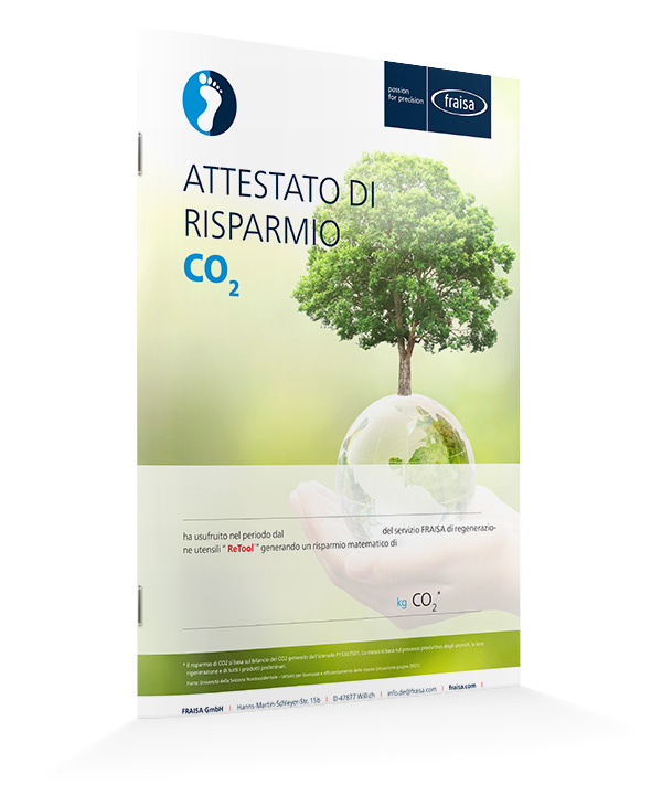 FRAISA ReTool certificato di risparmio di CO2